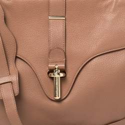 Pre Owned Balenciaga Tan Leather Tube Clasp Top Handle Bag