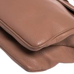 Pre Owned Balenciaga Tan Leather Tube Clasp Top Handle Bag