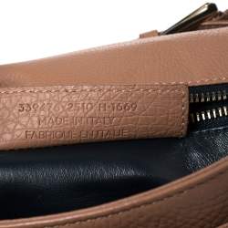 Pre Owned Balenciaga Tan Leather Tube Clasp Top Handle Bag