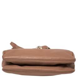 Pre Owned Balenciaga Tan Leather Tube Clasp Top Handle Bag