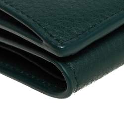 Pre Owned Balenciaga Vert Sauge Leather Mini Papier Wallet