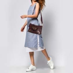 Pre Owned Balenciaga Chataigne Leather Small Classic City Tote