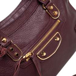 Pre Owned Balenciaga Chataigne Leather Small Classic City Tote