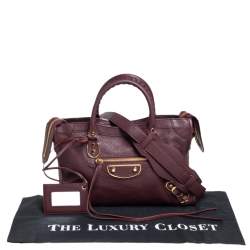 Pre Owned Balenciaga Chataigne Leather Small Classic City Tote