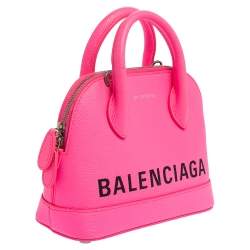 مملوكة مسبقًا Balenciaga Neon Pink Leather XXS Ville Satchel