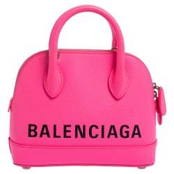 مملوكة مسبقًا Balenciaga Neon Pink Leather XXS Ville Satchel