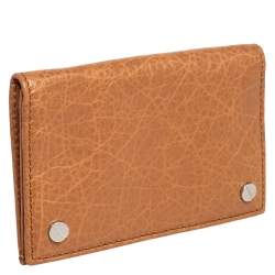 Pre Owned Balenciaga Cumin Leather Screw Bifold Card Holder