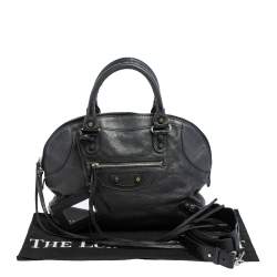 Pre Owned حقيبة ساتشل بالنسياغا كلاسيك أر أتش بولر جلد أسود