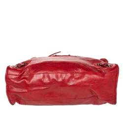 Pre Owned حقيبة بالنسياغا موتورسايكل سيتي جلد خروف أحمر