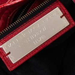 Pre Owned حقيبة بالنسياغا موتورسايكل سيتي جلد خروف أحمر