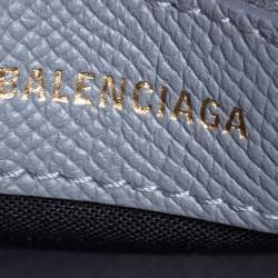 مملوكة مسبقًا Balenciaga Grey Leather S Ville Logo Satchel