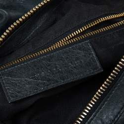Pre Owned Balenciaga Black Leather Giant 21 Gold Hobo