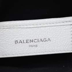 Pre Owned Balenciaga White Leather Nano Classic City Tote