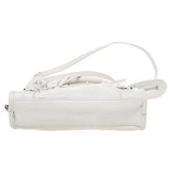 Pre Owned Balenciaga White Leather Nano Classic City Tote
