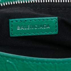 Pre Owned Balenciaga Green Leather Small Classic City Bag