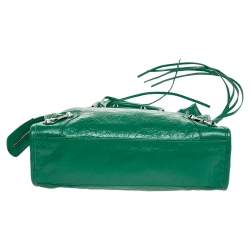 Pre Owned Balenciaga Green Leather Small Classic City Bag