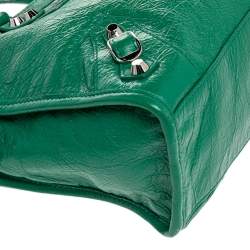Pre Owned Balenciaga Green Leather Small Classic City Bag