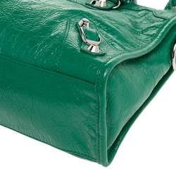 Pre Owned Balenciaga Green Leather Small Classic City Bag
