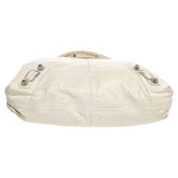 Pre Owned Balenciaga Cream Leather GSH Brief Tote