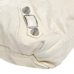Pre Owned Balenciaga Cream Leather GSH Brief Tote