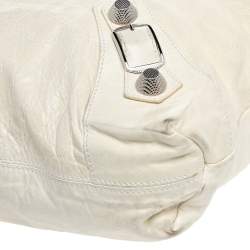 Pre Owned Balenciaga Cream Leather GSH Brief Tote