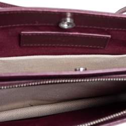 Pre Owned Balenciaga Burgundy/White Canvas and Leather Medium Navy Pouch Crossbody Bag