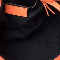Pre Owned Balenciaga Orange Lizard Embossed Leather GGH Classic City Tote