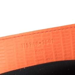 Pre Owned Balenciaga Orange Lizard Embossed Leather GGH Classic City Tote