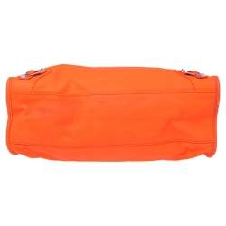Pre Owned Balenciaga Orange Lizard Embossed Leather GGH Classic City Tote