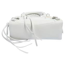Pre Owned حقيبة يد توتس بالنسياغا ميني نيو كلاسيك جلد أبيض