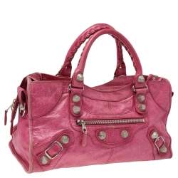 Pre Owned حقيبة يد توتس بالنسياغا GSH بارت تايم جلد وردي فاتح