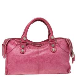 Pre Owned حقيبة يد توتس بالنسياغا GSH بارت تايم جلد وردي فاتح