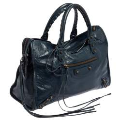 Pre Owned Balenciaga Blue Leather Classic City RH Tote