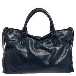 Pre Owned Balenciaga Blue Leather Classic City RH Tote