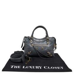 Pre Owned Balenciaga Grey Leather RGH Mini Classic City Bag