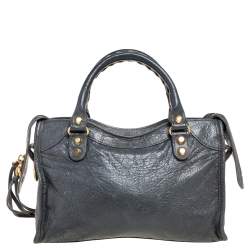 Pre Owned Balenciaga Grey Leather RGH Mini Classic City Bag