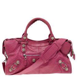 Pre Owned Balenciaga Cyclamen Leather GSH Part Time Tote