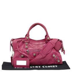 Pre Owned Balenciaga Cyclamen Leather GSH Part Time Tote