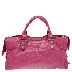Pre Owned Balenciaga Cyclamen Leather GSH Part Time Tote
