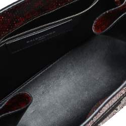 Pre Owned Balenciaga Red Python Mini Papier A6 Zip Around Tote