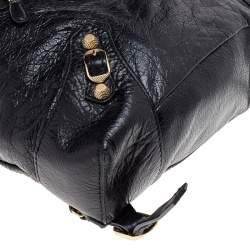 Pre Owned Balenciaga Black Leather Baby Diam Classic Traveller S Backpack
