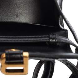 مملوكة مسبقًا Balenciaga Black Leather Nano Hourglass Top Handle Bag