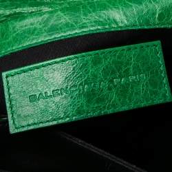 Pre Owned Balenciaga Vert Poker Leather Giant Brogues Covered Envelope Clutch