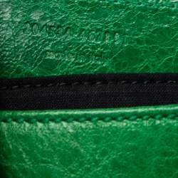 Pre Owned Balenciaga Vert Poker Leather Giant Brogues Covered Envelope Clutch