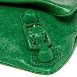 Pre Owned Balenciaga Vert Poker Leather Giant Brogues Covered Envelope Clutch