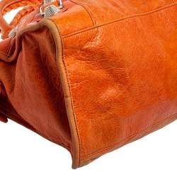 Pre Owned Balenciaga Tangerine Leather GSH Part Time Tote