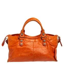 Pre Owned Balenciaga Tangerine Leather GSH Part Time Tote