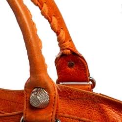 Pre Owned Balenciaga Tangerine Leather GSH Part Time Tote