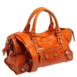 Pre Owned Balenciaga Tangerine Leather GSH Part Time Tote