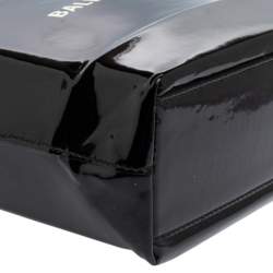 Pre Owned حقيبة يد توتس بالنسياغا XXS  نورث ساوث شوبر جلد أسود لامع